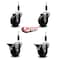 Service Caster 3.5'' Soft Rubber Wheel Swivel 7/8'' Expanding Stem Caster Set 2 Brakes, 4PK SCC-EX20S3514-SRS-2-PLB-2-78 - alternate 3